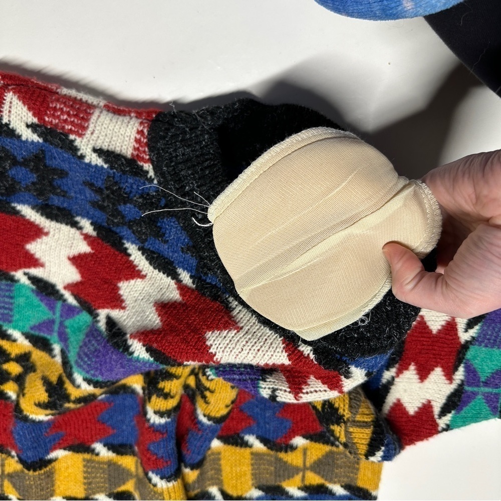Colorful Geometric Pattern Crew Neck Sweater - Multicolor - Picture 9 of 15